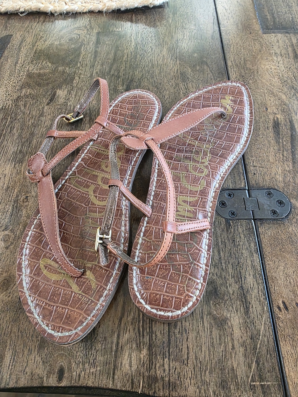 Sam Edelman Brown T-Strap Sandals